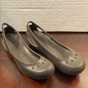 Women's Gray Slip-On crocs (fits like 7)